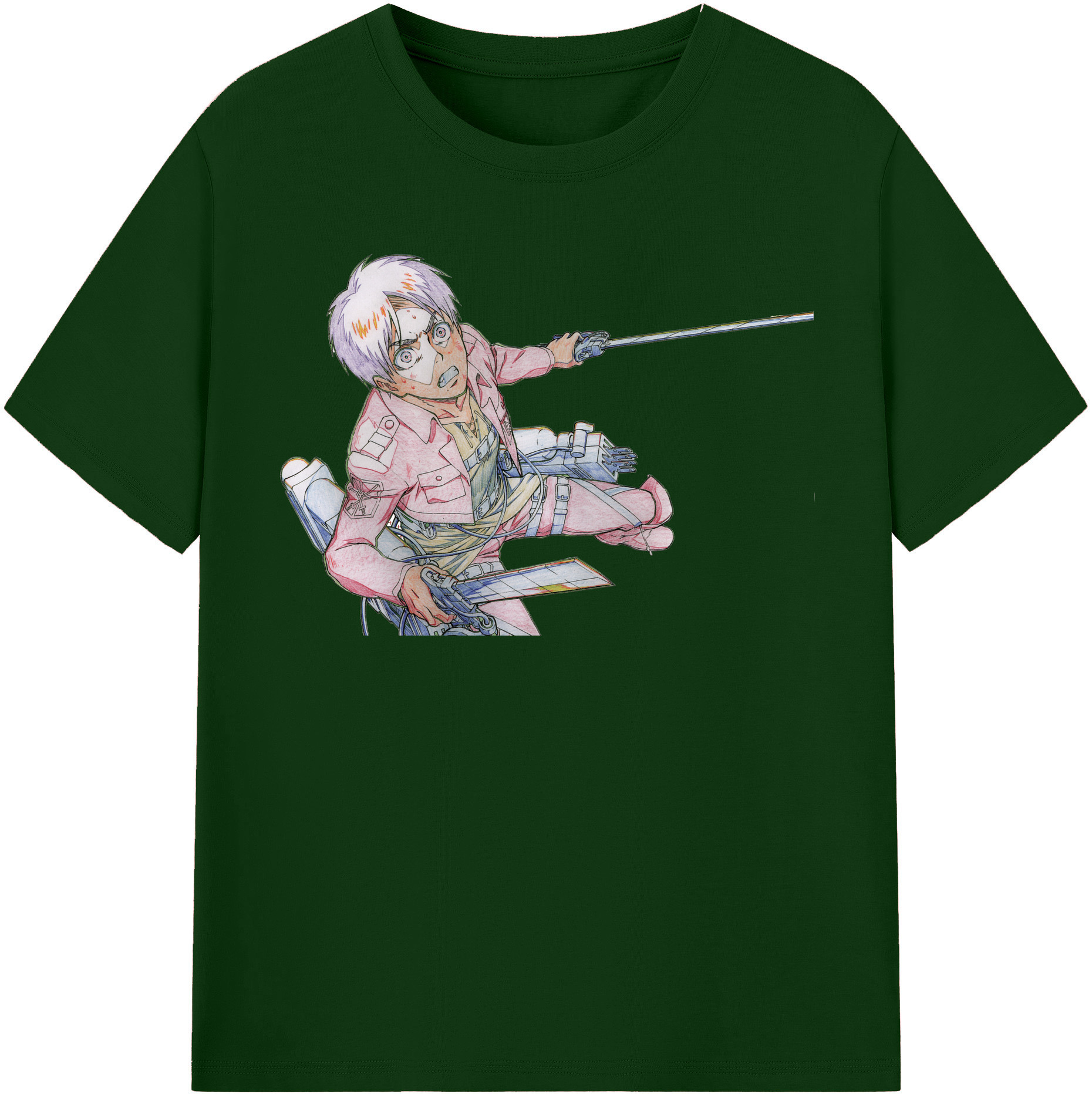 （画像用） 進撃の巨人 エレン･イェーガー Attack on Titan Eren Jäger 綿100％半袖Tシャツ（フロントプリント）